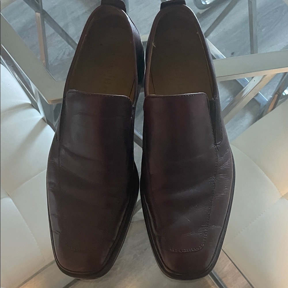 Men's Classic Burgundy Leather Slip-On Loafers